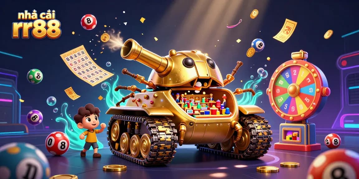 Experience the thrilling world of nhà cái rr88 with a vibrant animated casino scene filled with excitement.
