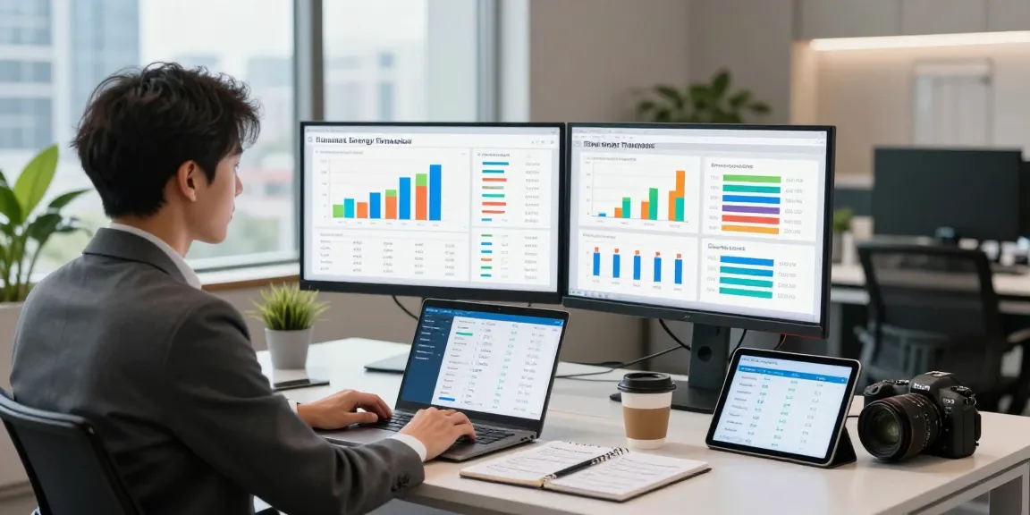 Business energy comparison UK 2026 data analysis in a modern office with charts and graphs.