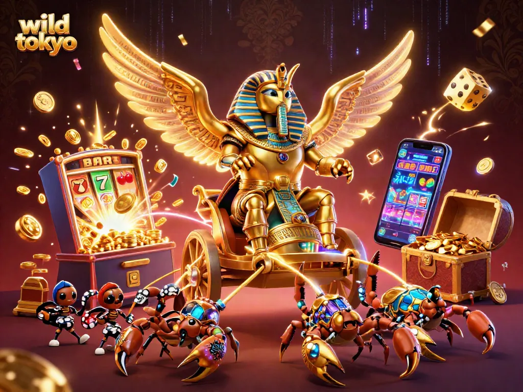 Experience wild tokyo gaming with vibrant slots, energetic characters, and rich casino decorations.