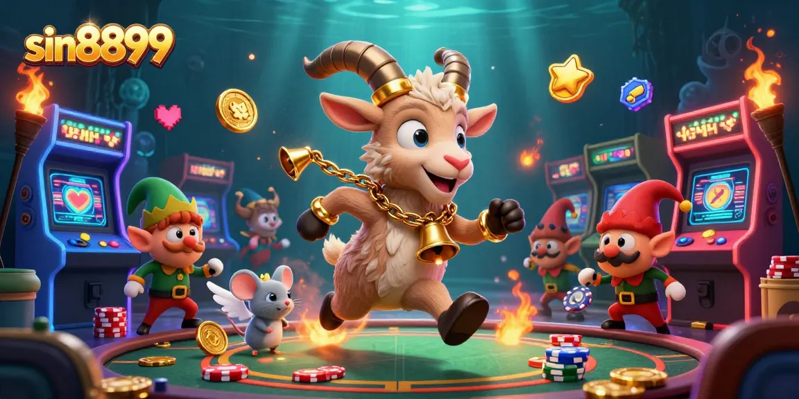 Experience the thrilling action at the sin8899 casino with festive characters in vibrant 3D.