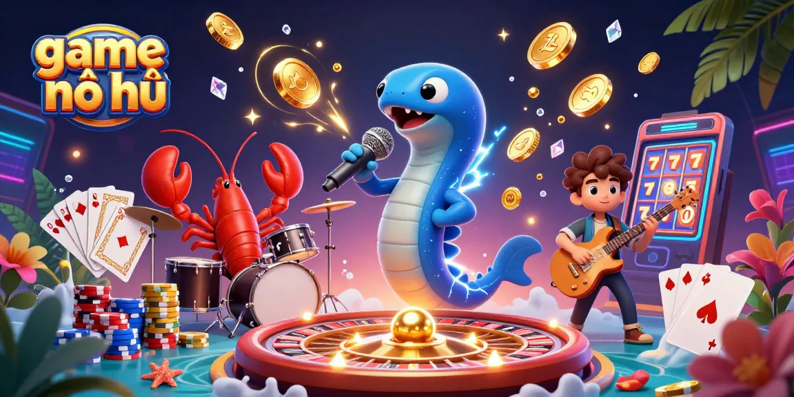 Engage in the thrilling game nổ hũ with lively characters and festive casino elements.