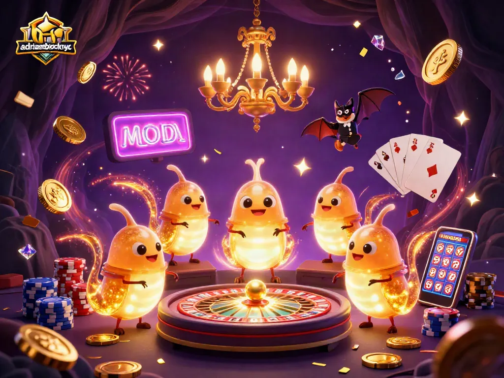 Play in the adriaenblocknyc casino cave illuminated by glowing characters and exciting game elements.